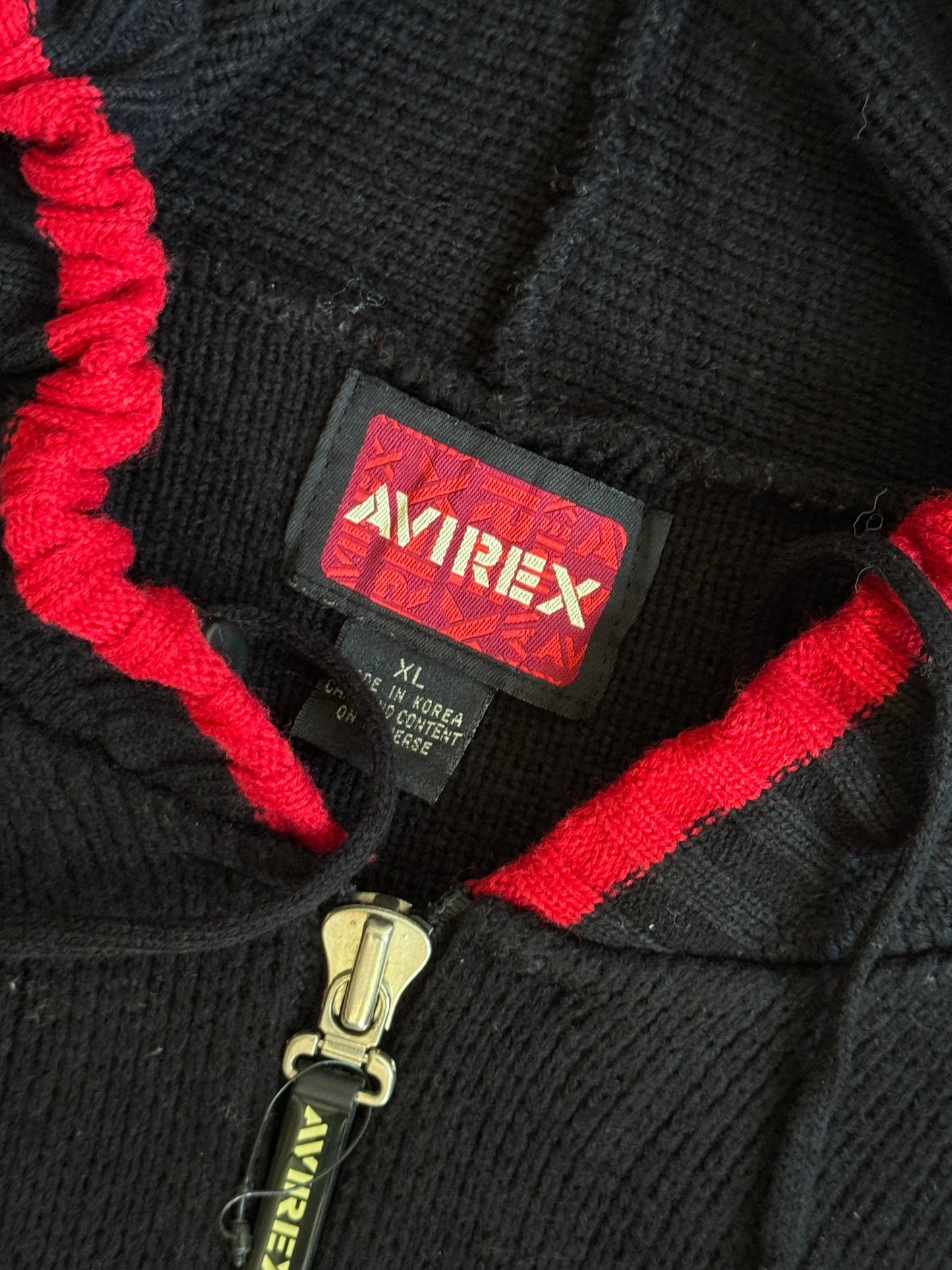 2000's Avirex Jaquard Graphic Chunky Knit Cardigan | Large, Multicoloured