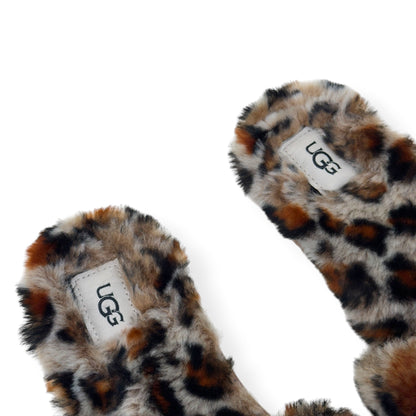 UGG FLUFF YEAH SLIDE II LEOPARD PRINT SLIPPER BROWN UK7 | UK 7, Brown