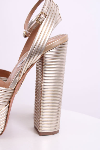 Aquazzura Sundance Platform Heels Gold 39 | O/S, Gold