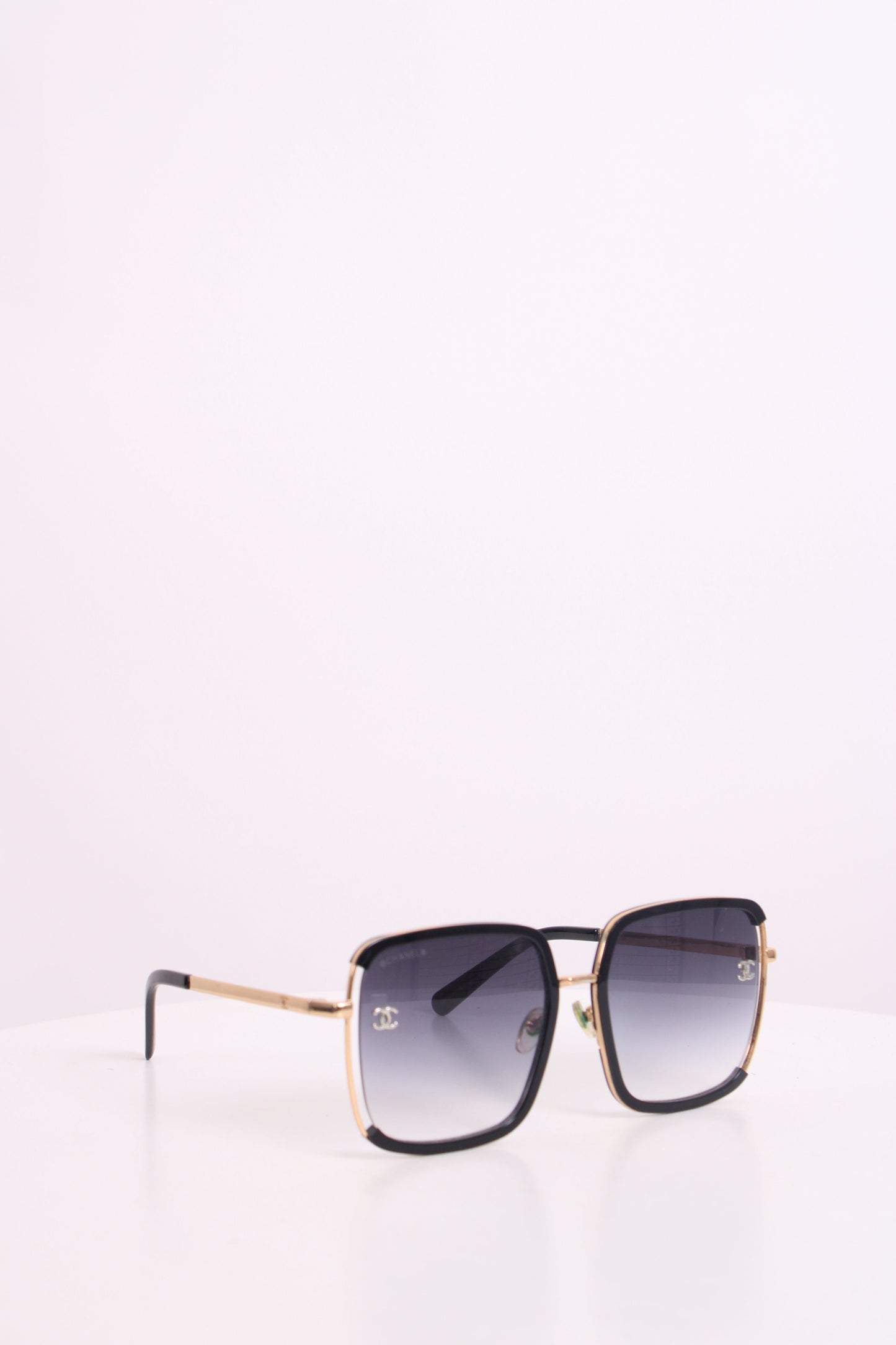 Chanel Square Frame Sunglasses Black/ Gold | O/S, Black