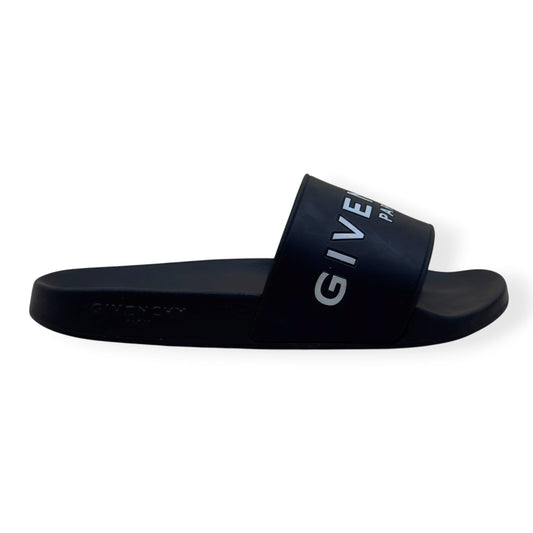GIVENCHY PARIS LOGO RUBBER SLIDE BLACK 37 / UK4 | UK 4, Black