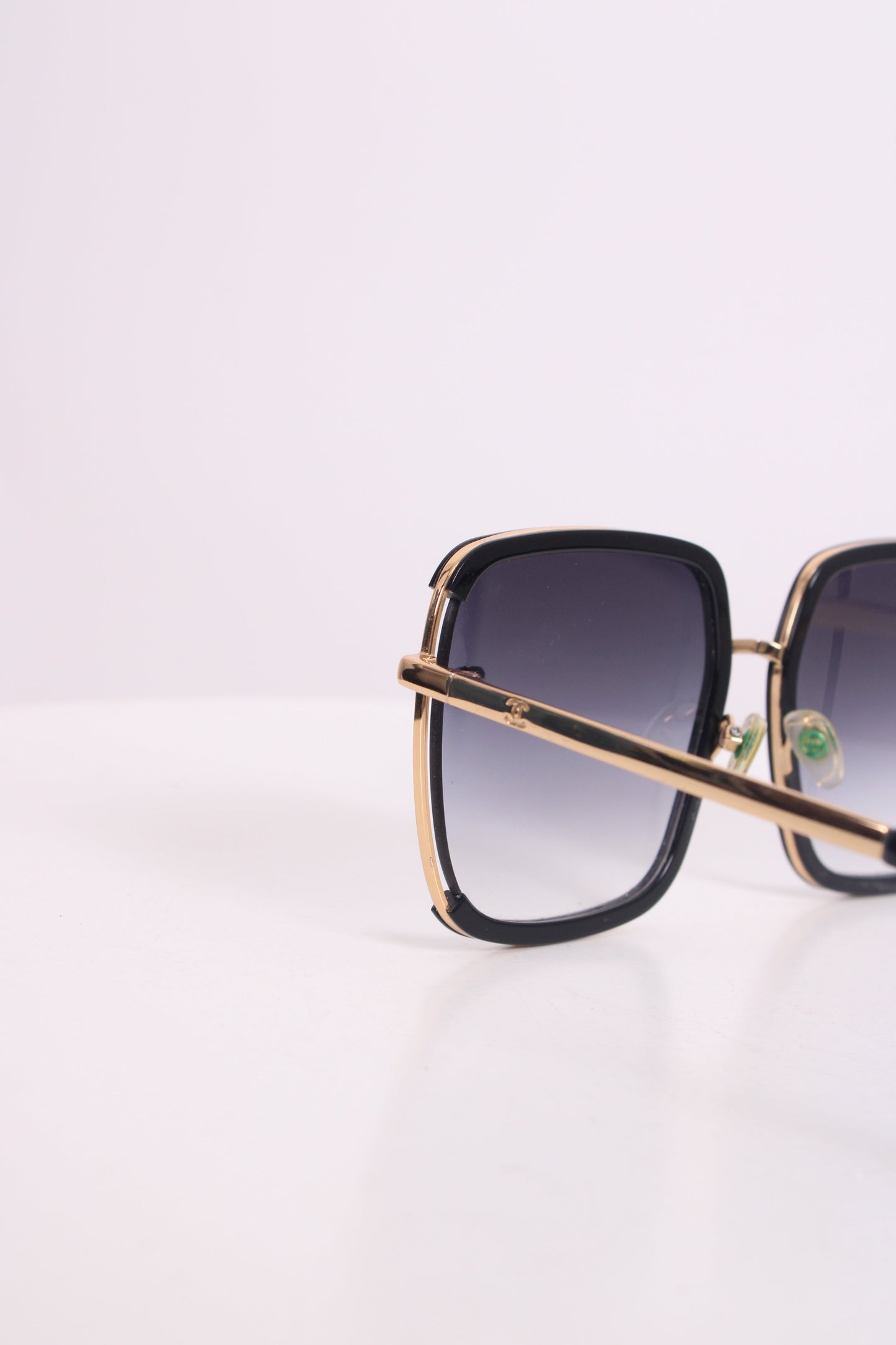 Chanel Square Frame Sunglasses Black/ Gold | O/S, Black
