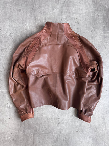 VT Rework: Dior Monogram Structured Brown Leather Cropped Jacket