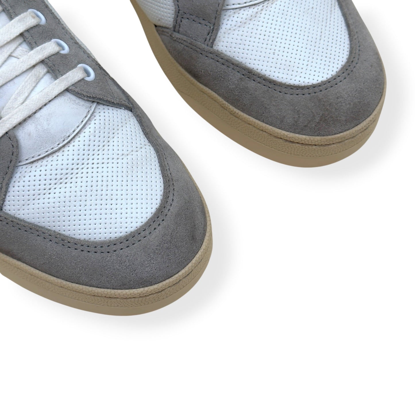 SAINT LAURENT SL/61 PANELLED SUEDE LEATHER SNEAKER GREY / WHITE 43 / UK9 | UK 9, Grey