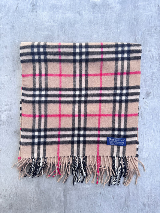 Burberry 100% Cashmere Beige Nova Check Scarf