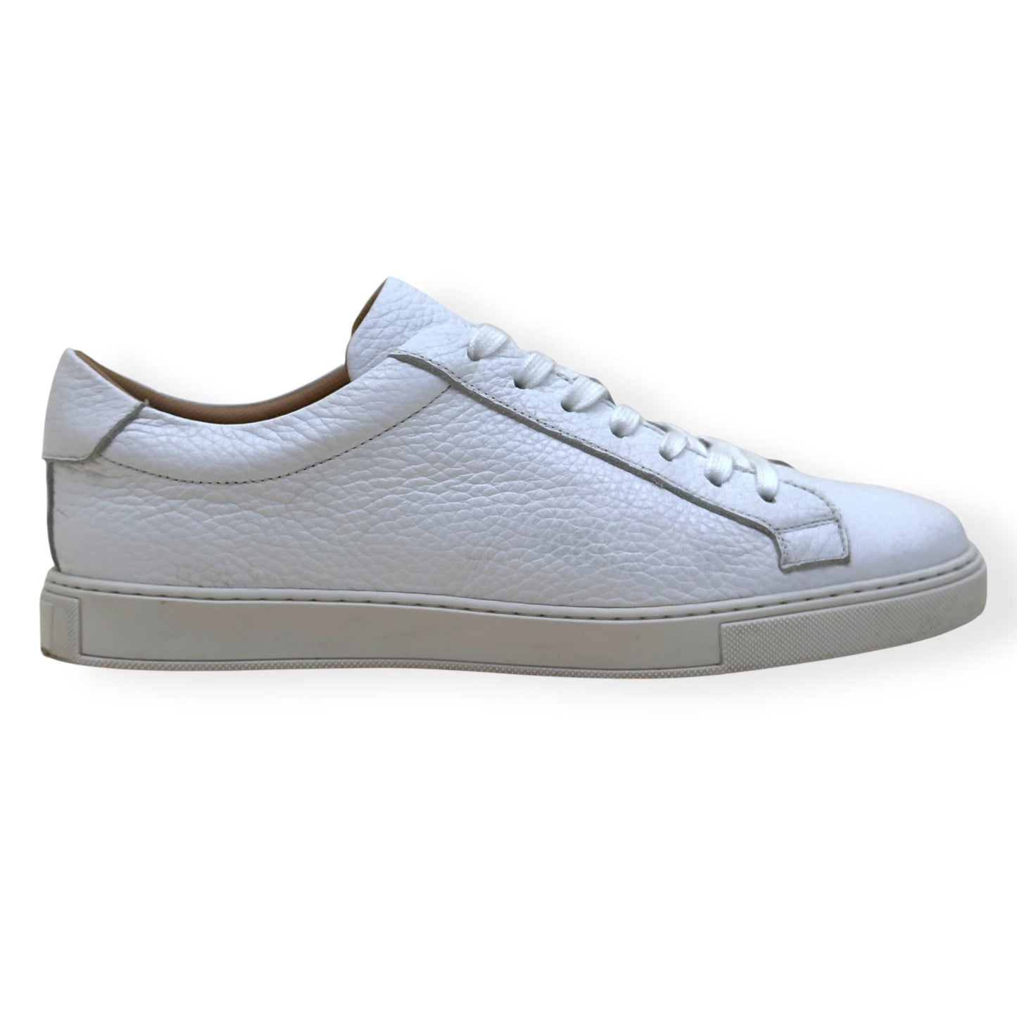 THOM SWEENEY PEBBLED LEATHER SNEAKER WHITE UK9 | UK 9, White
