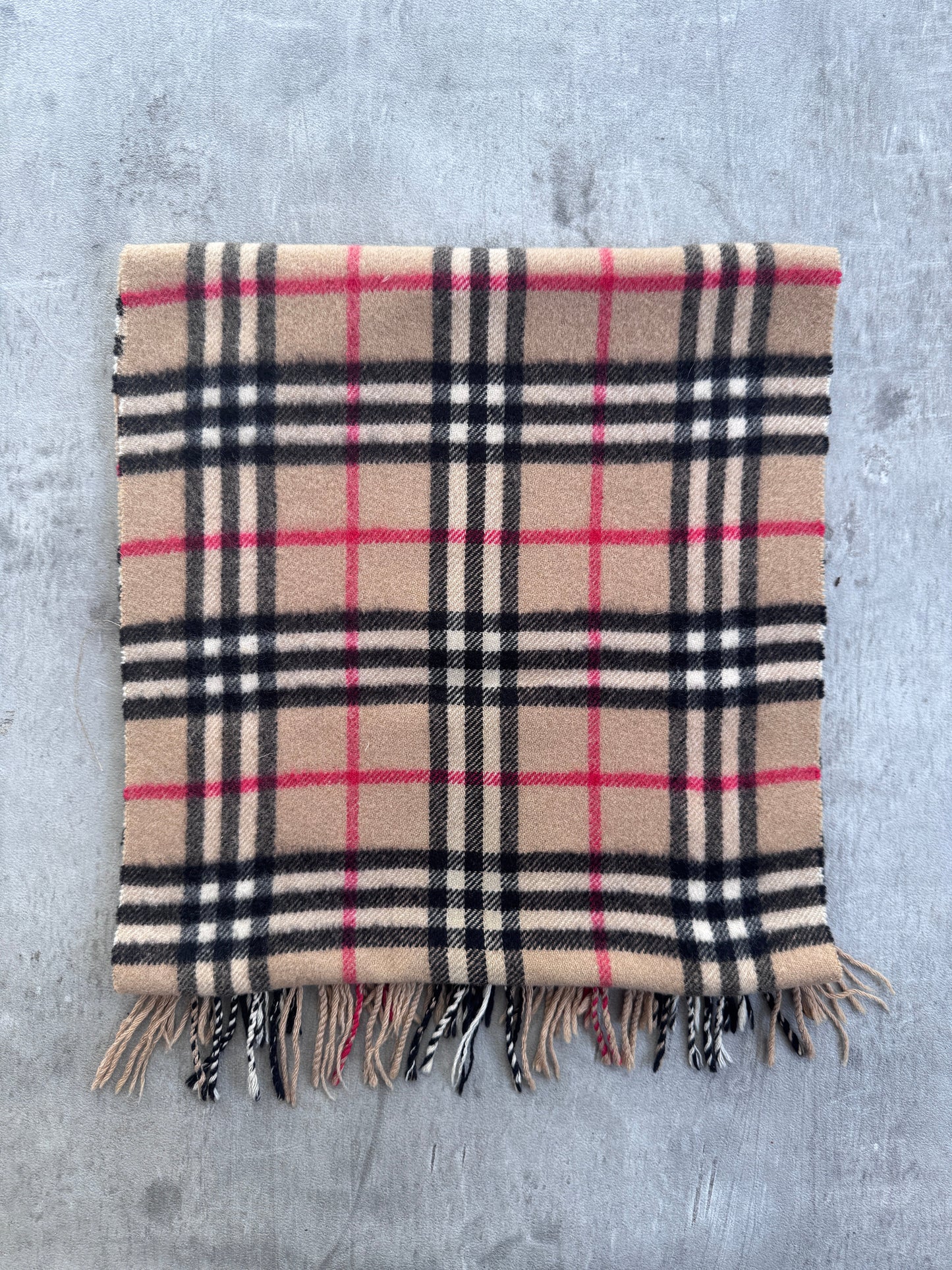 Burberry 100% Cashmere Beige Nova Check Scarf