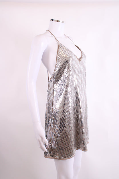 NBD S/S Sequin Dress Silver M | O/S, Silver