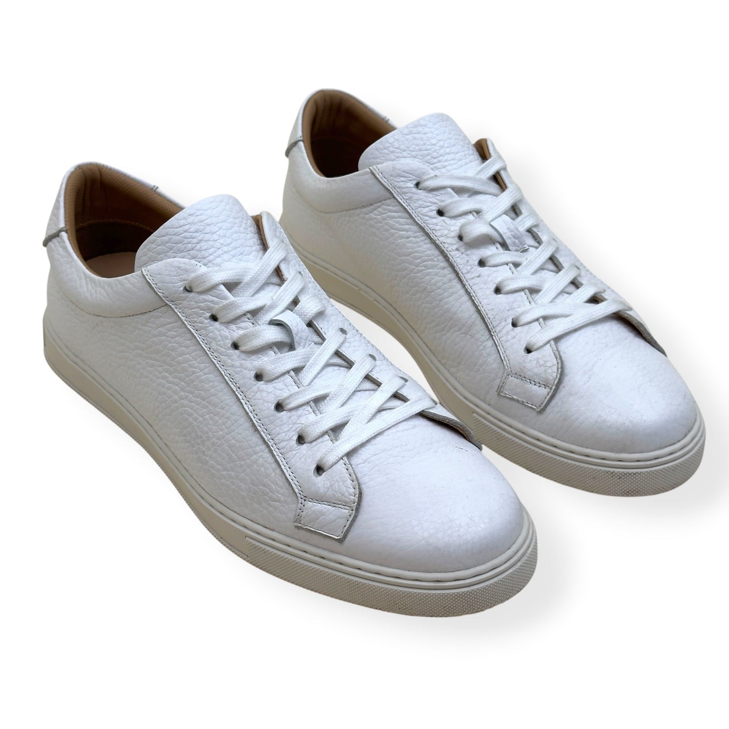 THOM SWEENEY PEBBLED LEATHER SNEAKER WHITE UK9 | UK 9, White