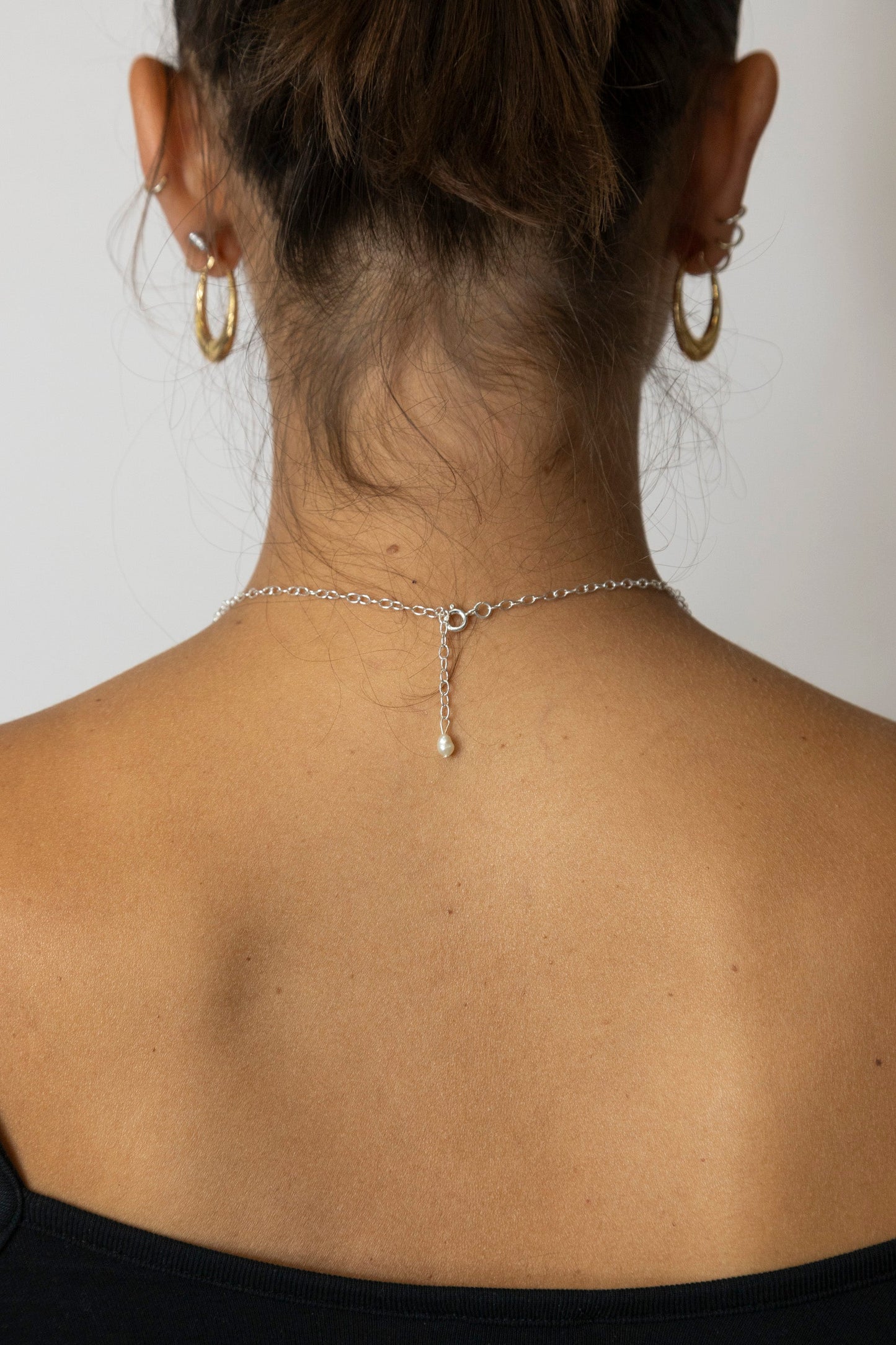 VT Rework : CD Faux White Pearl Cable Chain Necklace