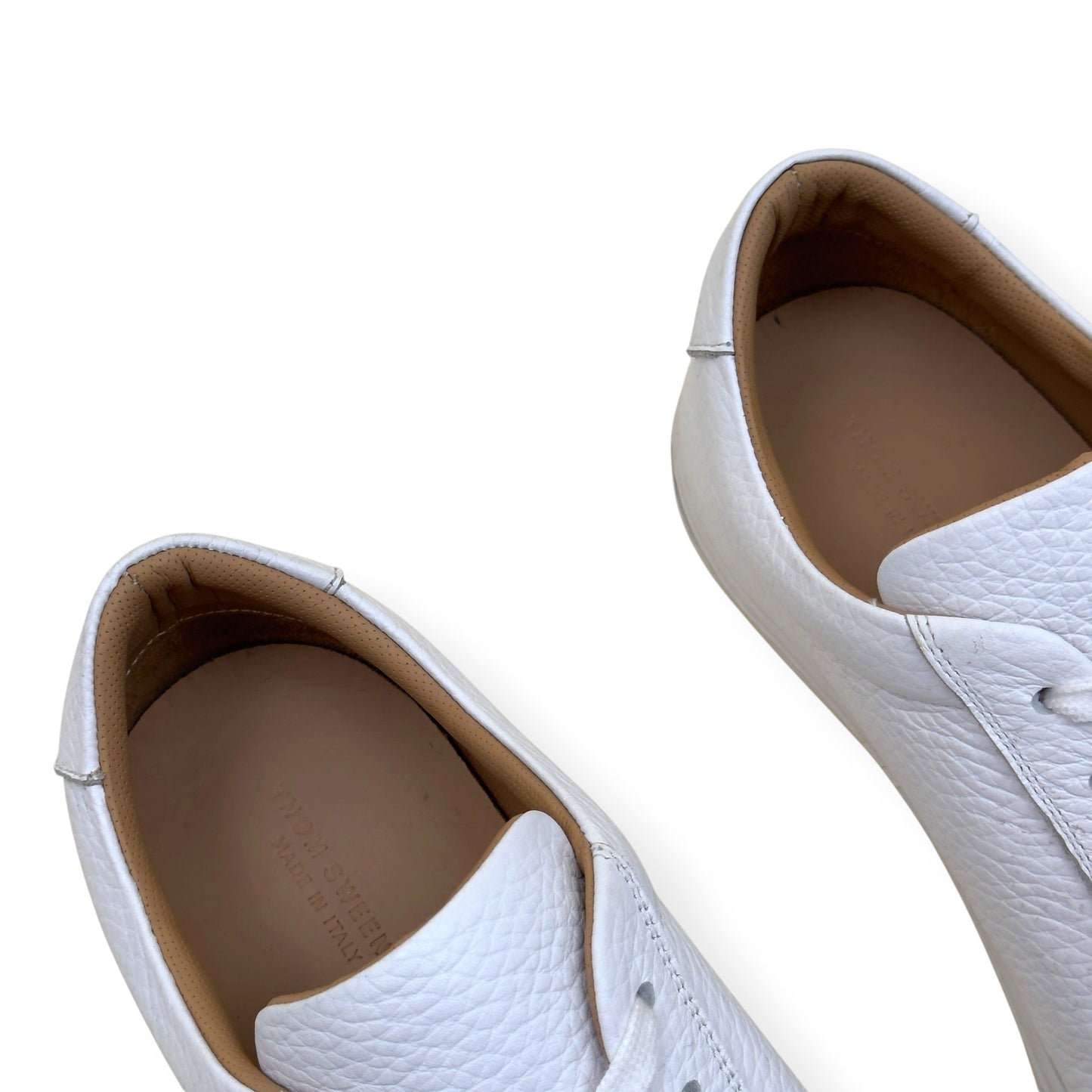 THOM SWEENEY PEBBLED LEATHER SNEAKER WHITE UK9 | UK 9, White
