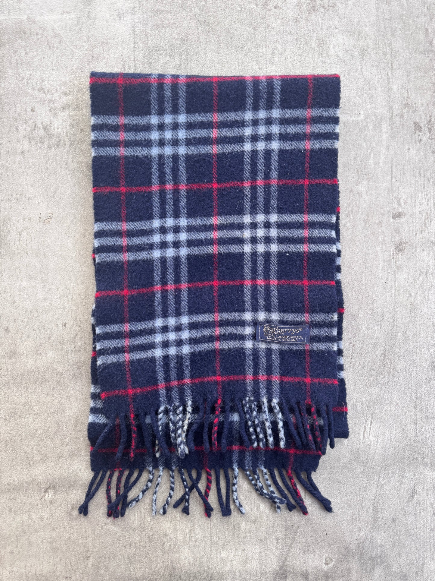 Burberry Lambswool Navy Nova Check Scarf