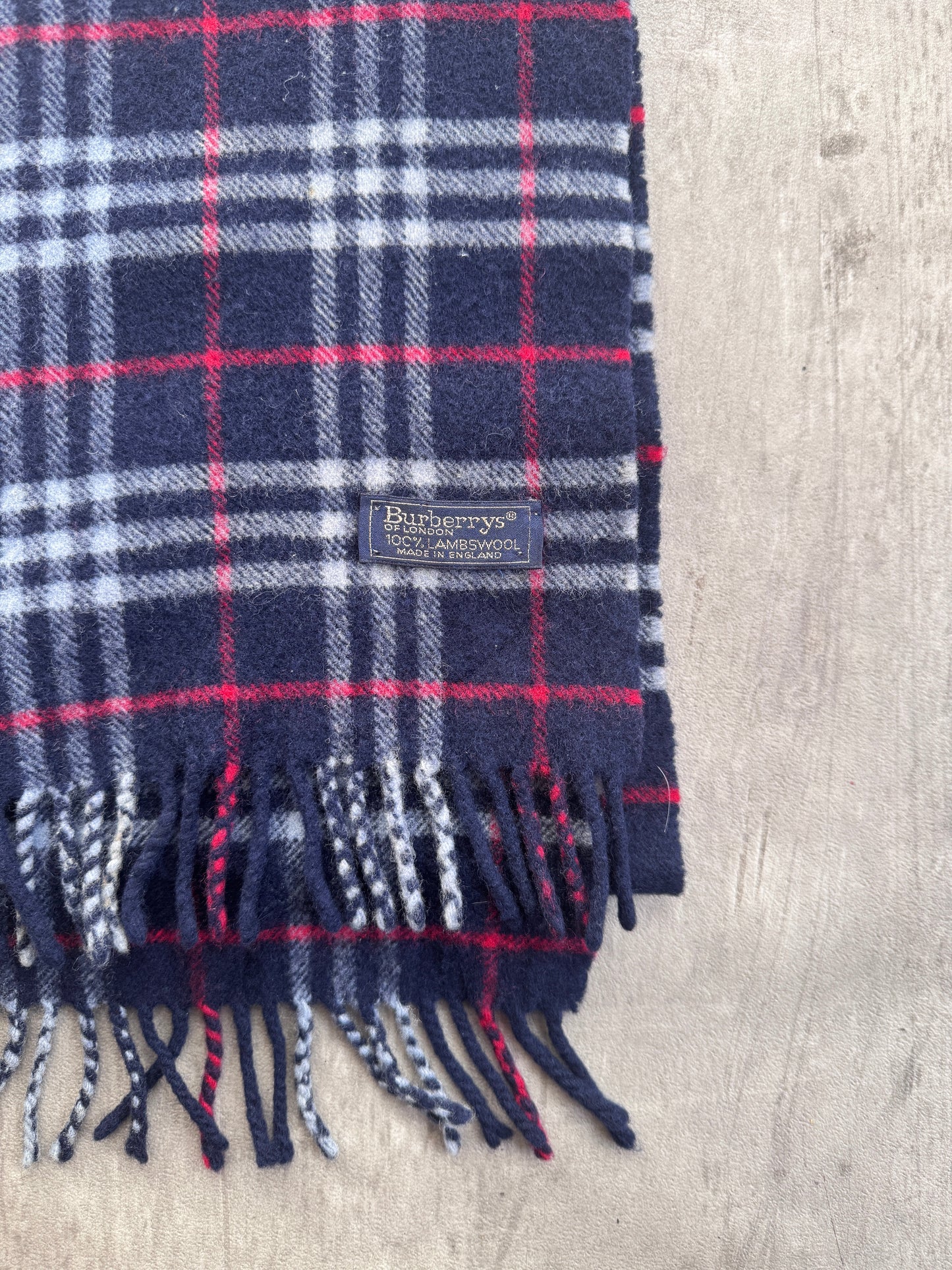 Burberry Lambswool Navy Nova Check Scarf