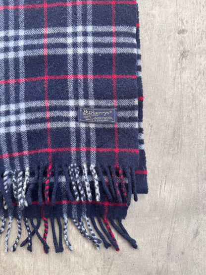 Burberry Lambswool Navy Nova Check Scarf