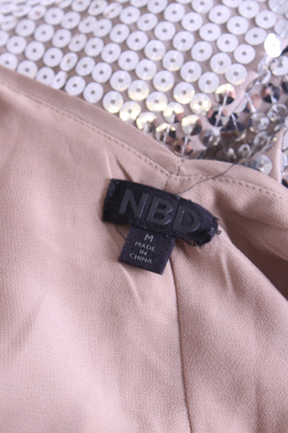 NBD S/S Sequin Dress Silver M | O/S, Silver