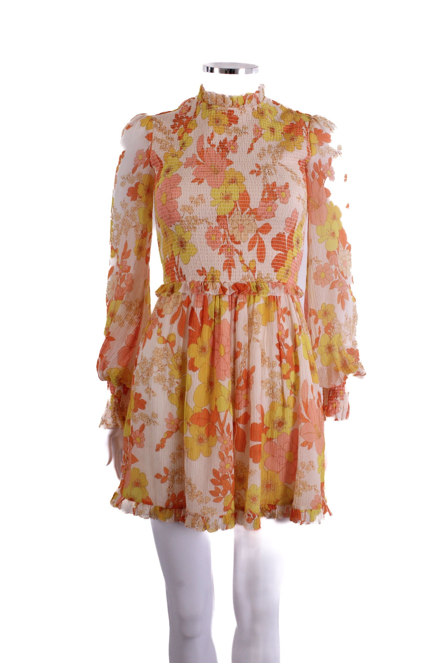 Zimmermann L/S Floral Dress Cream/ Yellow 8 | O/S, Cream