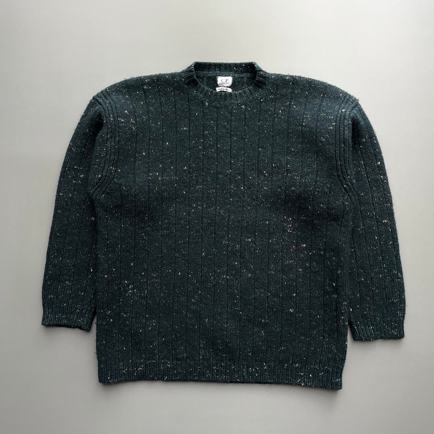 C.P. Company Forest Green AW95 Speckled Knit Jumper | Large, Green