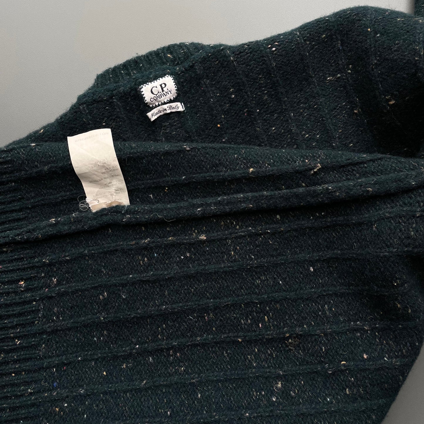 C.P. Company Forest Green AW95 Speckled Knit Jumper | Large, Green