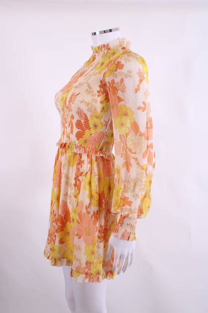 Zimmermann L/S Floral Dress Cream/ Yellow 8 | O/S, Cream