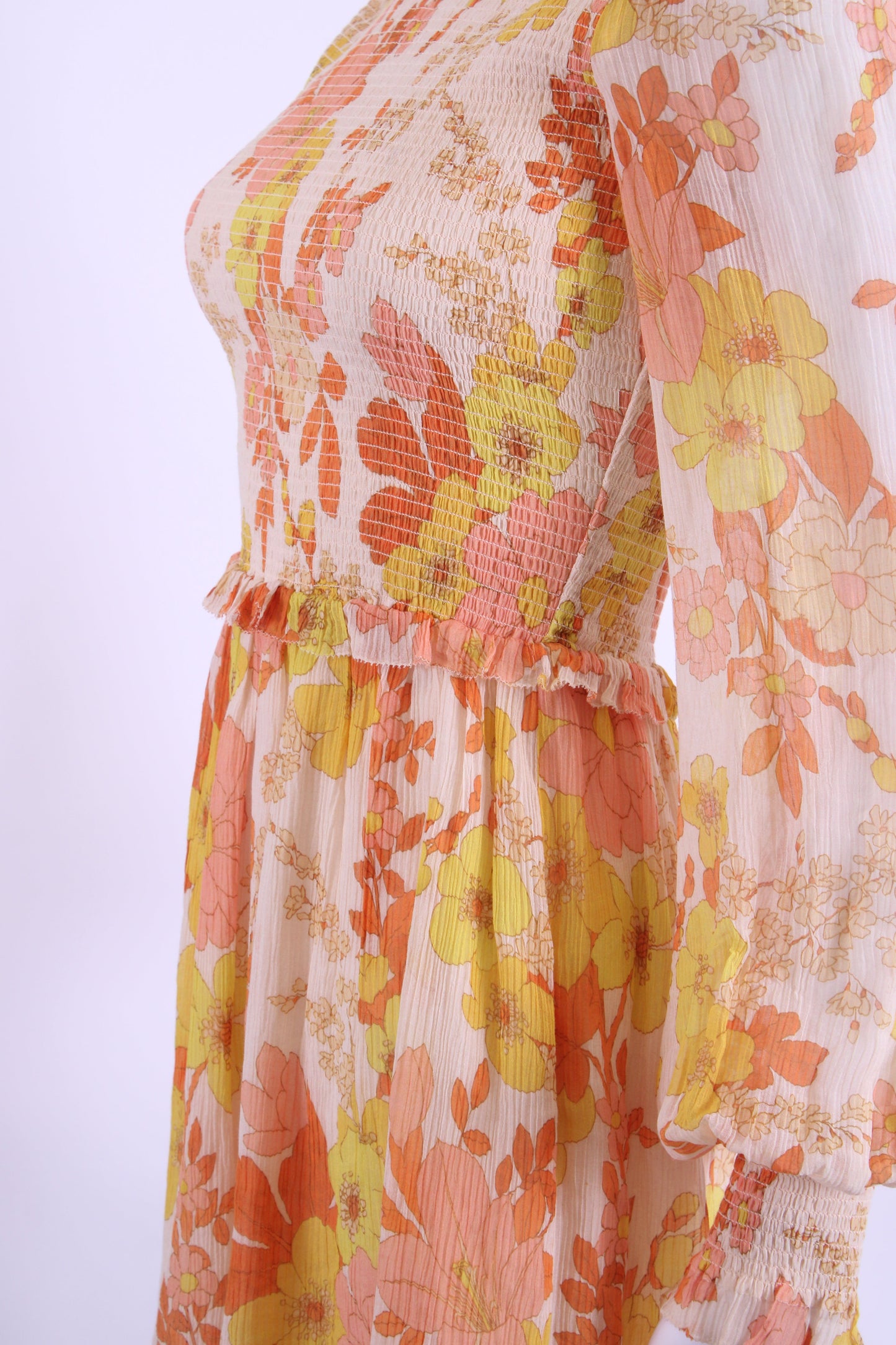 Zimmermann L/S Floral Dress Cream/ Yellow 8 | O/S, Cream