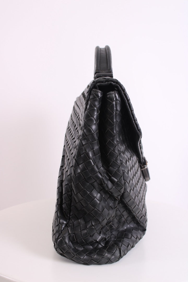 Bottega Veneta Nappa Intrecciato Briefcase Business Bag Black Leather | O/S, Black