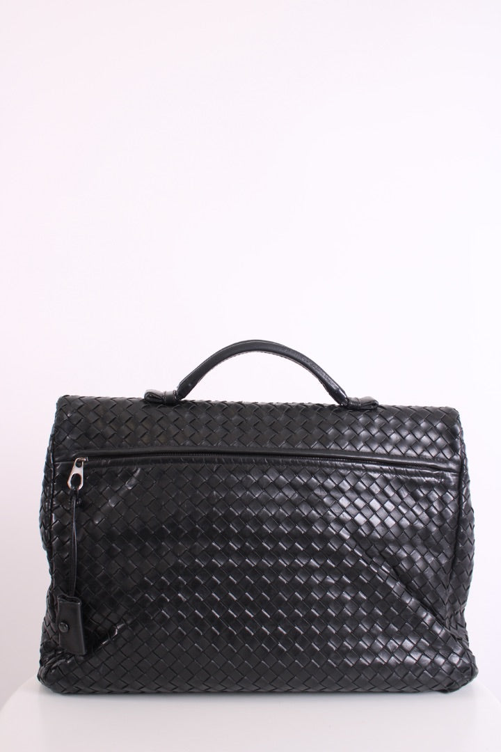 Bottega Veneta Nappa Intrecciato Briefcase Business Bag Black Leather | O/S, Black