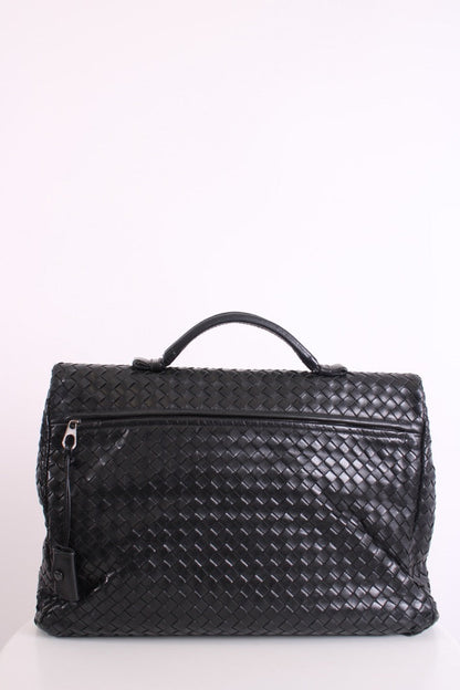 Bottega Veneta Nappa Intrecciato Briefcase Business Bag Black Leather | O/S, Black
