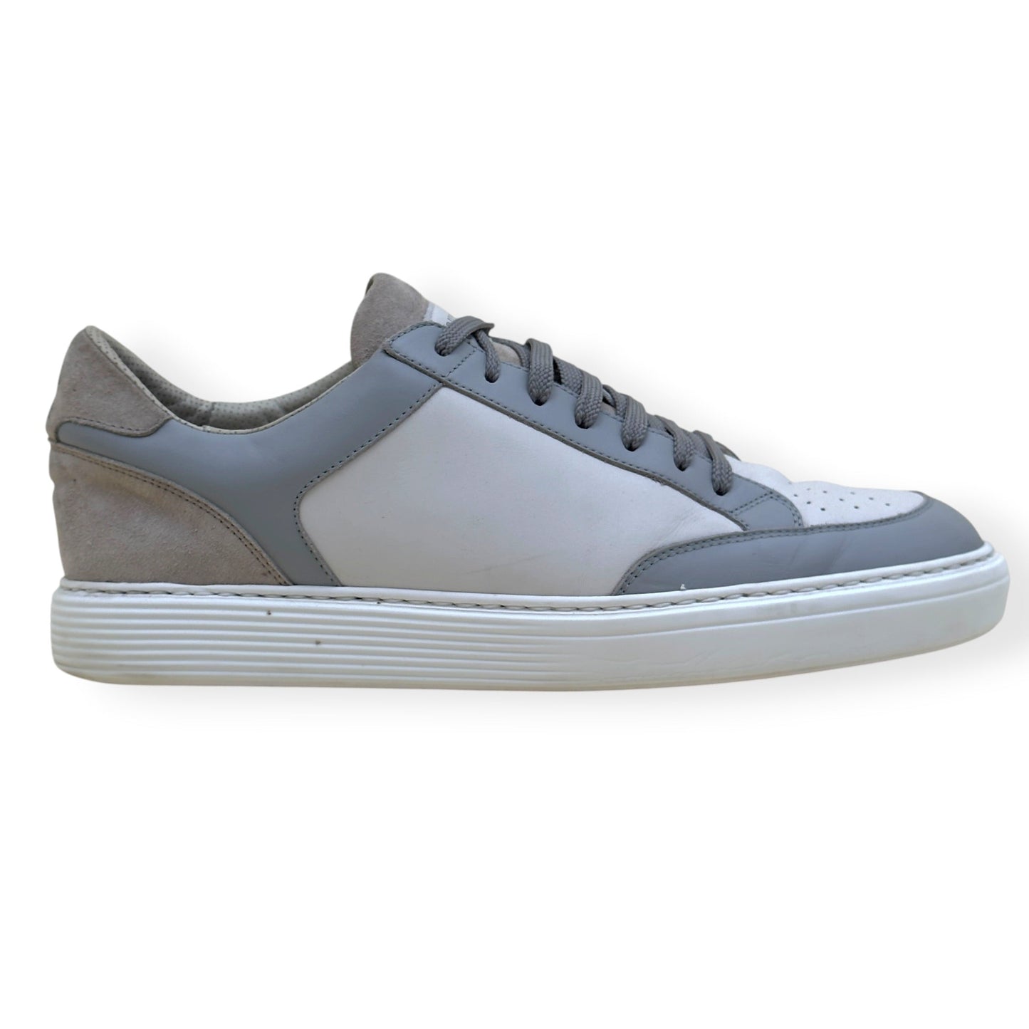 BRUNELLO CUCINELLI SUEDE / LEATHER SNEAKER GREY / WHITE 43 / UK9 | UK 9, Grey