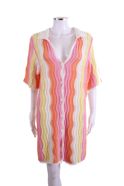 Steele S/S Polo Knit Dress Pink/ Orange O/S | O/S, Orange