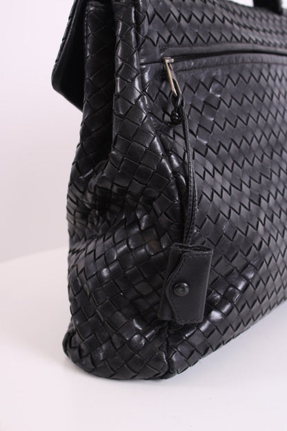 Bottega Veneta Nappa Intrecciato Briefcase Business Bag Black Leather | O/S, Black