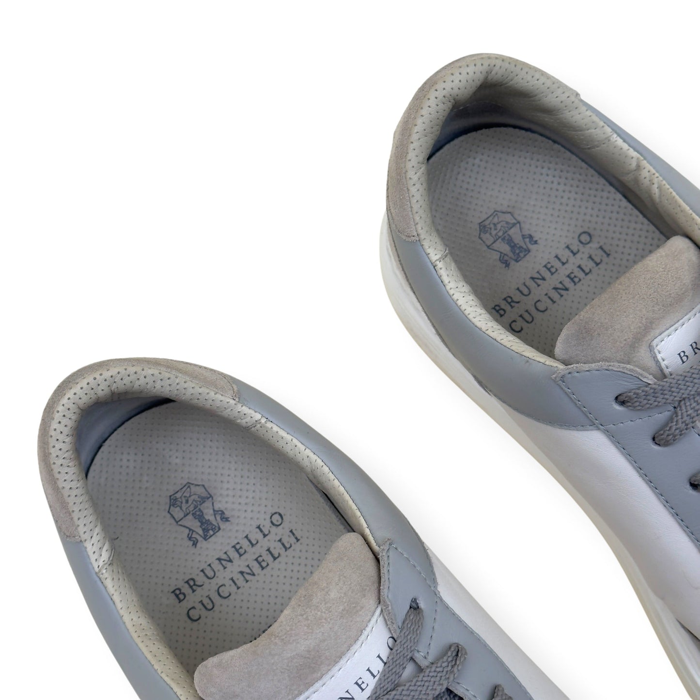 BRUNELLO CUCINELLI SUEDE / LEATHER SNEAKER GREY / WHITE 43 / UK9 | UK 9, Grey
