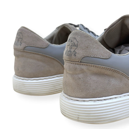 BRUNELLO CUCINELLI SUEDE / LEATHER SNEAKER GREY / WHITE 43 / UK9 | UK 9, Grey