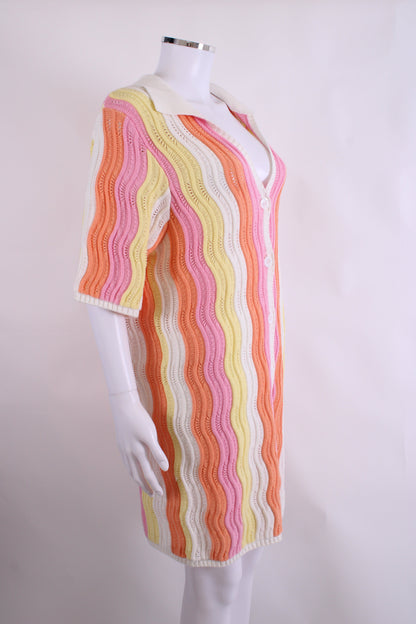 Steele S/S Polo Knit Dress Pink/ Orange O/S | O/S, Orange
