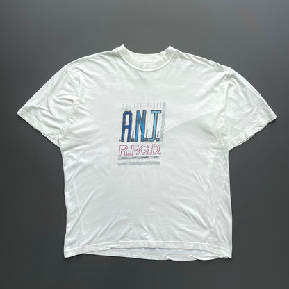 Armani Jeans Cream 90s Graphic Spellout T-Shirt | Large, Cream