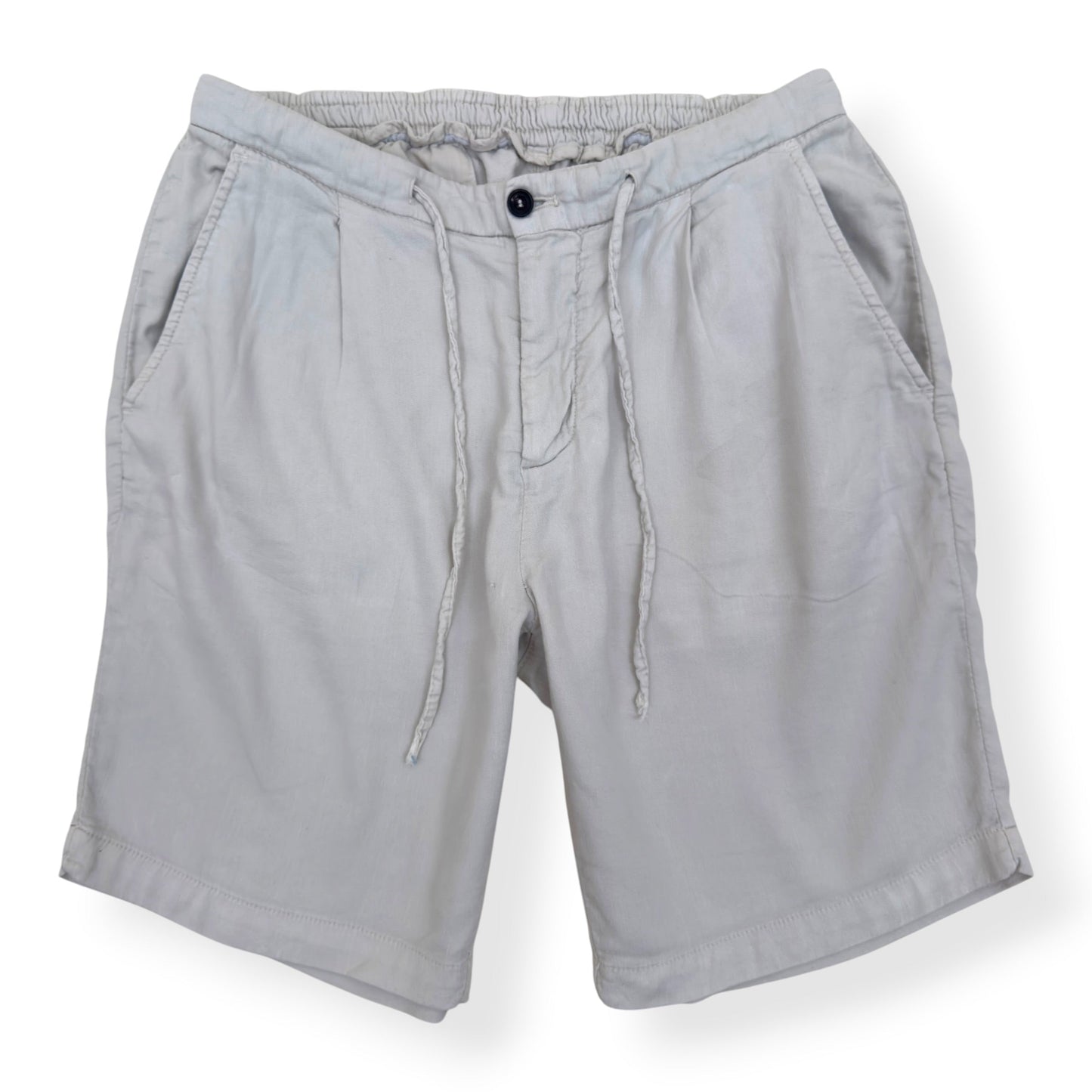 THOM SWEENEY COTTON / LINEN SHORTS CREAM 48 / S | Small, Cream