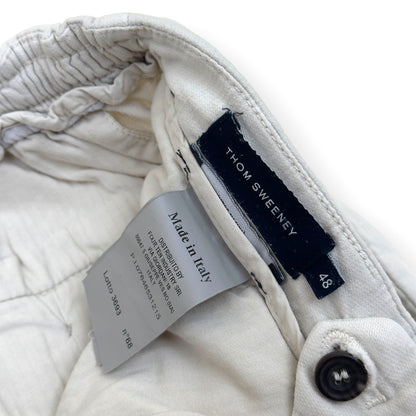 THOM SWEENEY COTTON / LINEN SHORTS CREAM 48 / S | Small, Cream