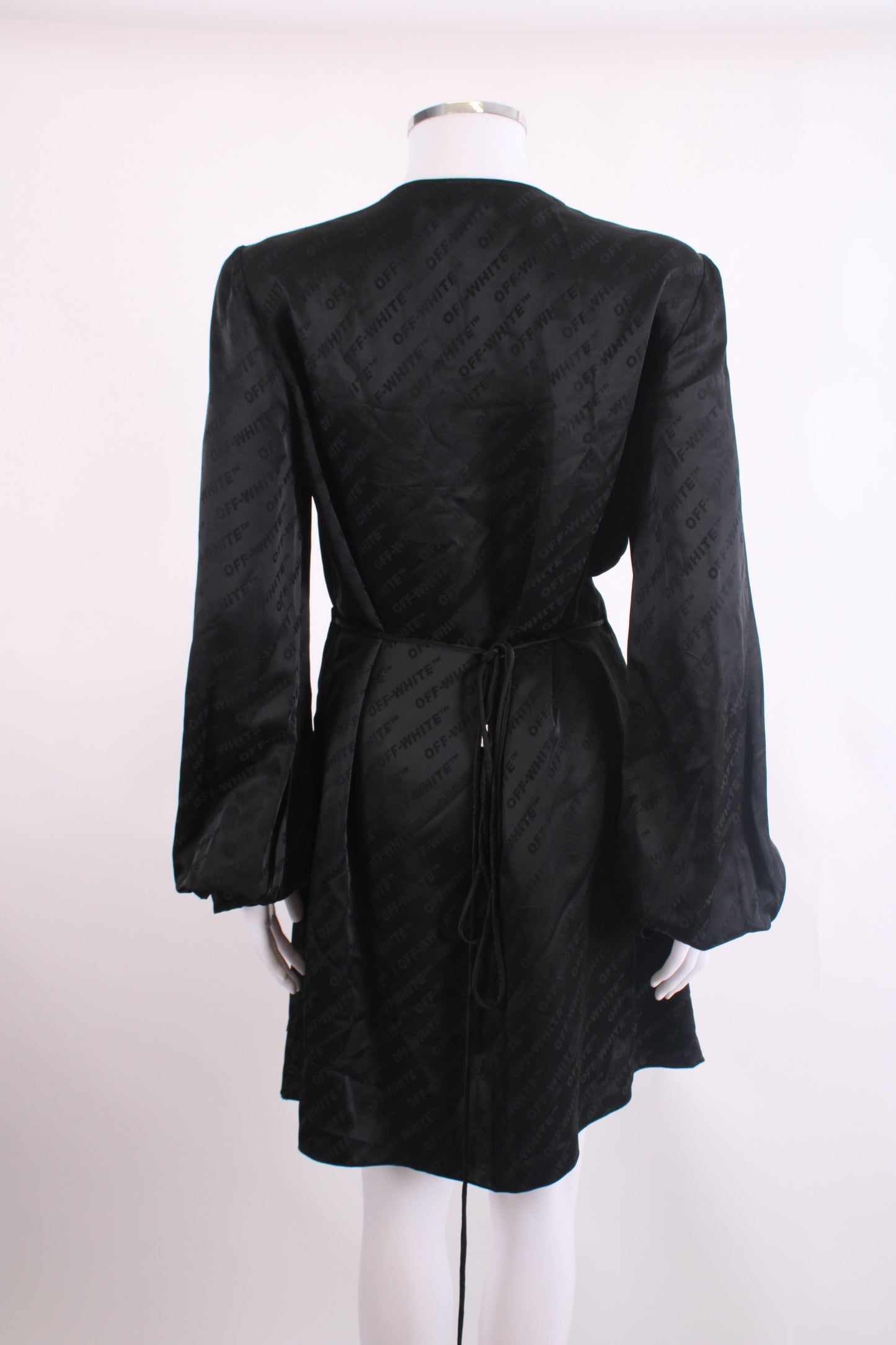 Off White L/S Monogram Wrap Dress Black 10 | O/S, Black