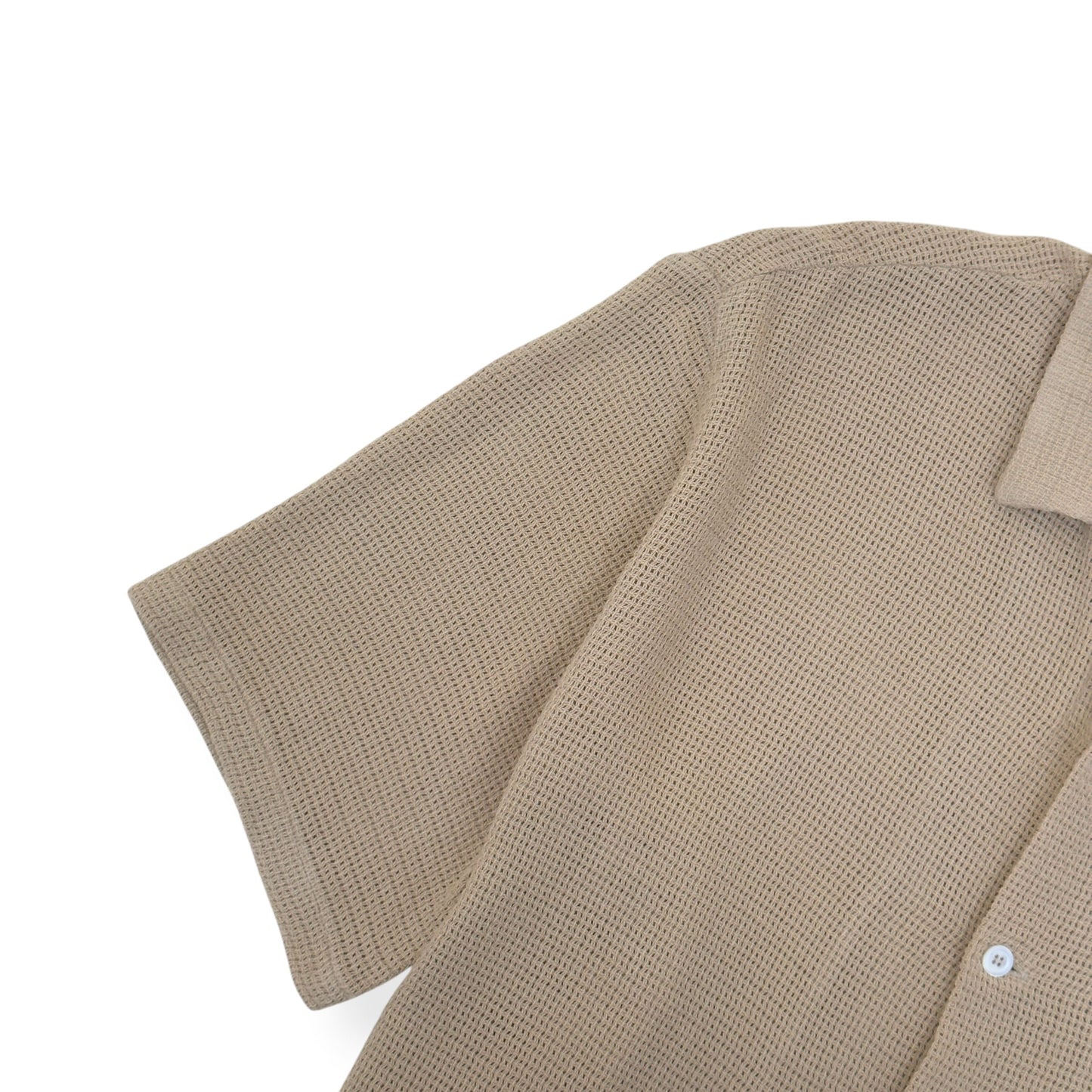 BARENA VENEZIA WAFFLE KNIT SHORT SLEEVE SHIRT BEIGE 54 / XL | XL, Beige