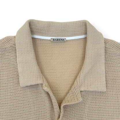 BARENA VENEZIA WAFFLE KNIT SHORT SLEEVE SHIRT BEIGE 54 / XL | XL, Beige