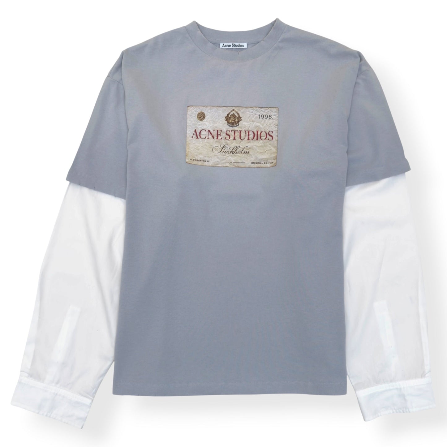 ACNE STUDIOS 1996 LOGO LONG SLEEVE T-SHIRT GREY XL | XL, Grey
