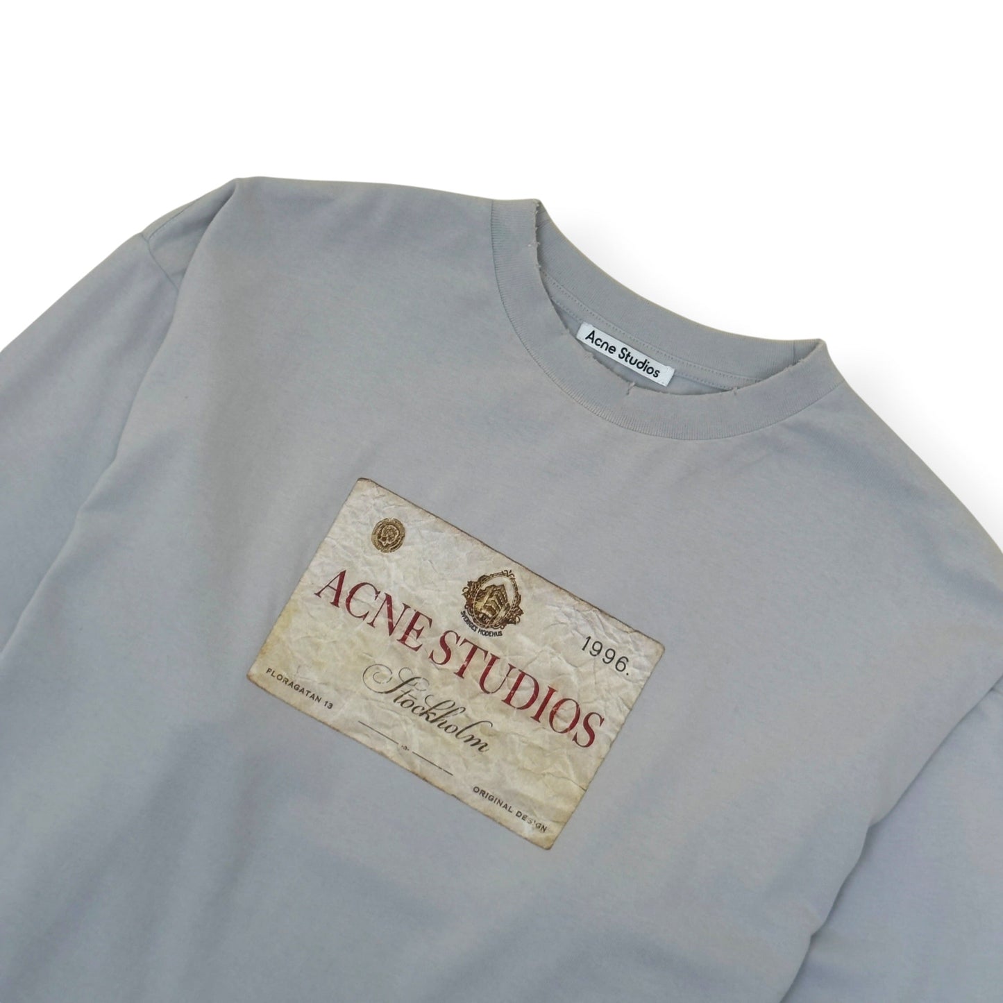 ACNE STUDIOS 1996 LOGO LONG SLEEVE T-SHIRT GREY XL | XL, Grey