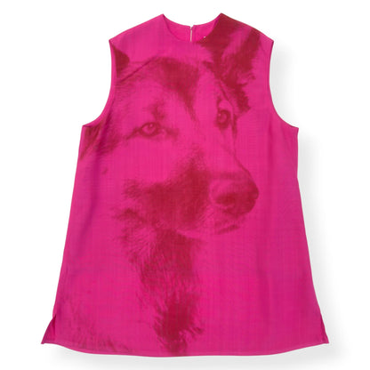 JIL SANDER WOLF PRINT TANK TOP PINK 50 / L | Large, Pink