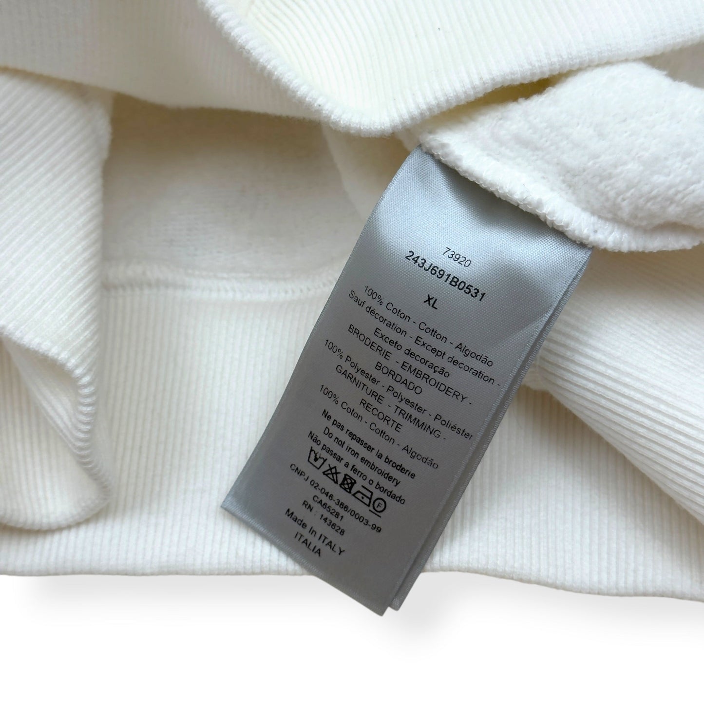 DIOR CHRISTIAN DIOR 1947 AVE MONTAIGNE HOODIE WHITE XL | XL, White