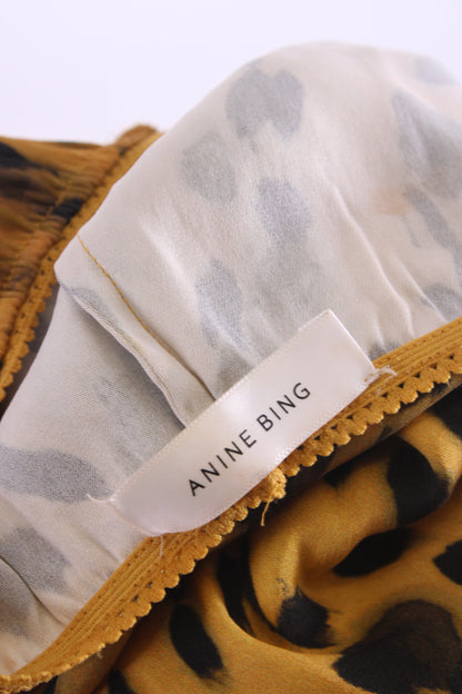 Anine Bing Split Side Shorts Leopard Print S | O/S, Leopard Print