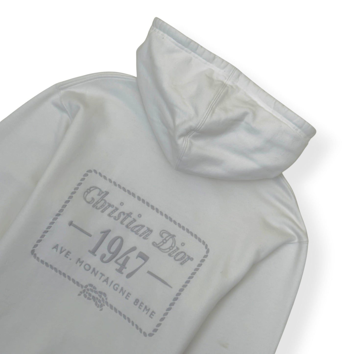 DIOR CHRISTIAN DIOR 1947 AVE MONTAIGNE HOODIE WHITE XL | XL, White