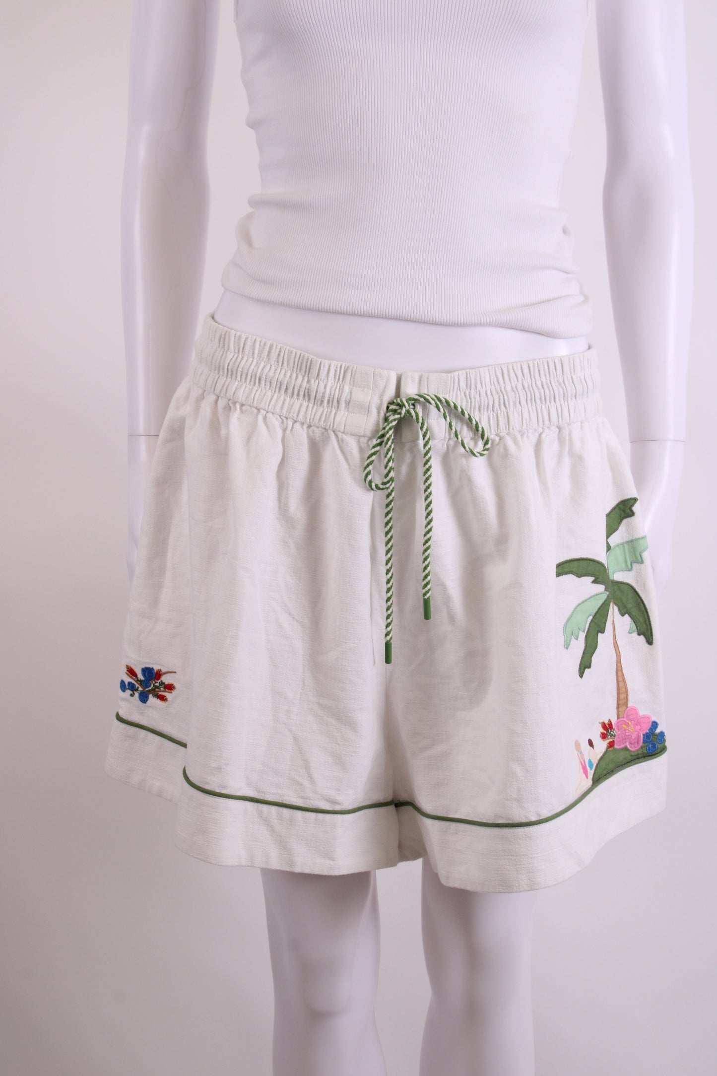 Zimmermann Palm Tree Shorts White 16 | O/S, White