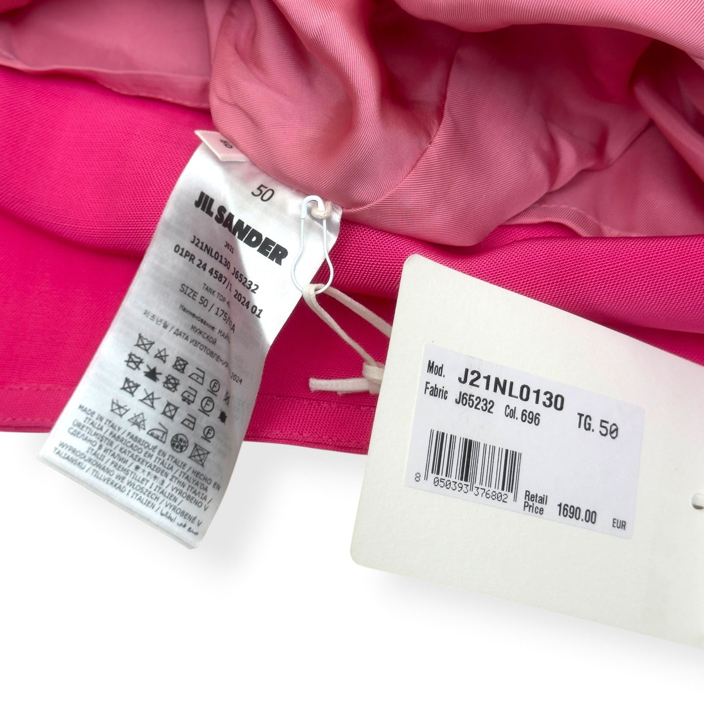 JIL SANDER WOLF PRINT TANK TOP PINK 50 / L | Large, Pink