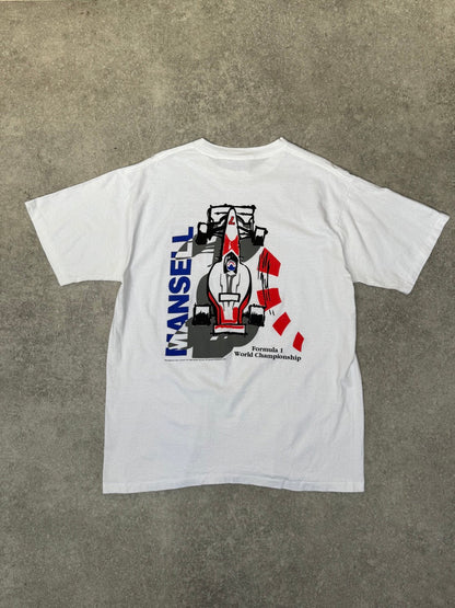 1995 Nigel Mansell Formula 1 Single Stitch Graphic Tee