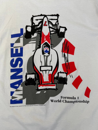 1995 Nigel Mansell Formula 1 Single Stitch Graphic Tee