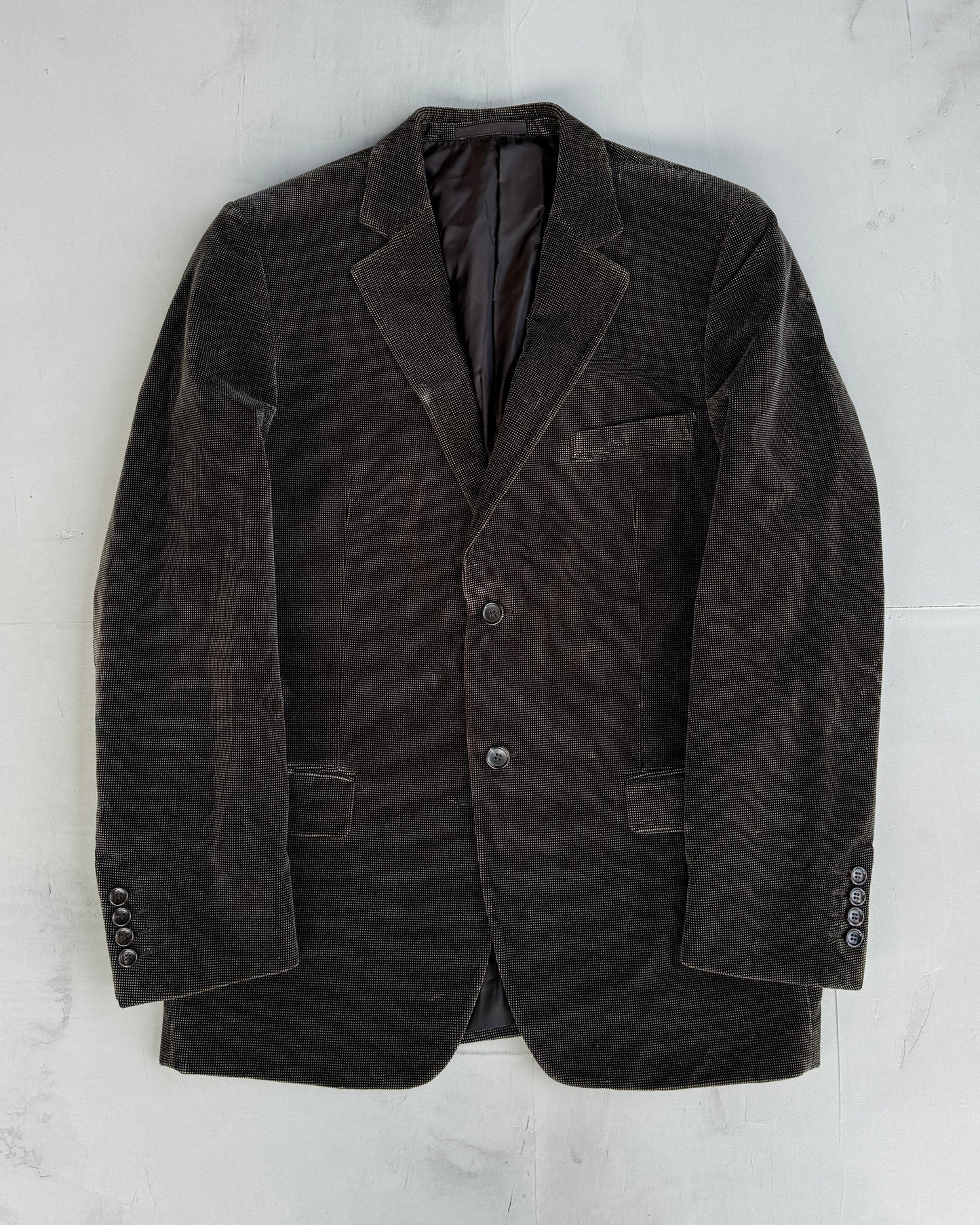 GUCCI 2000'S TEXTURED COTTON BLAZER | XL, Brown